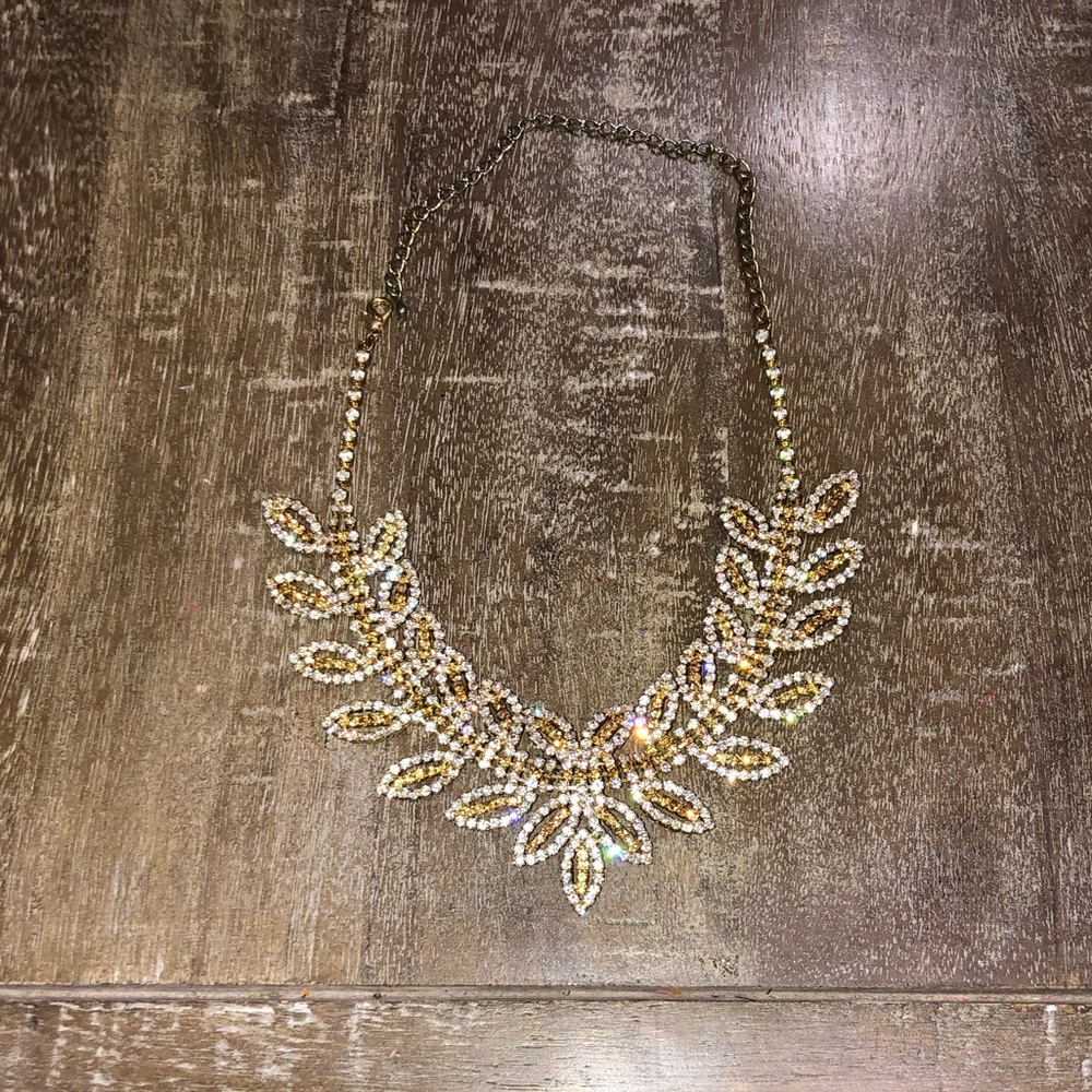 Crystal Leaf Necklace & Earrings Set